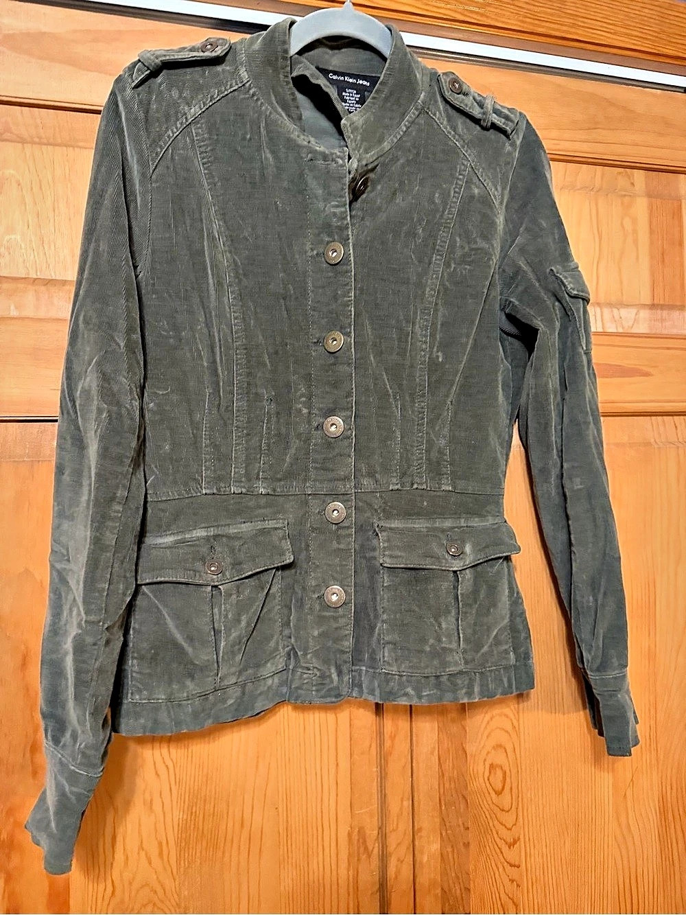 Calvin Klein Jeans Women'Small Utility Jacket Green Small
